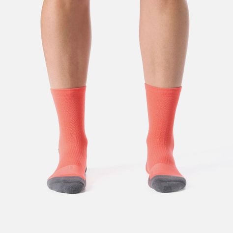 Calcetines Mujer Stride Running Mid Socks Coral Vulcano-0