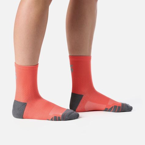 Calcetines Mujer Stride Running Mid Socks Coral Vulcano-1