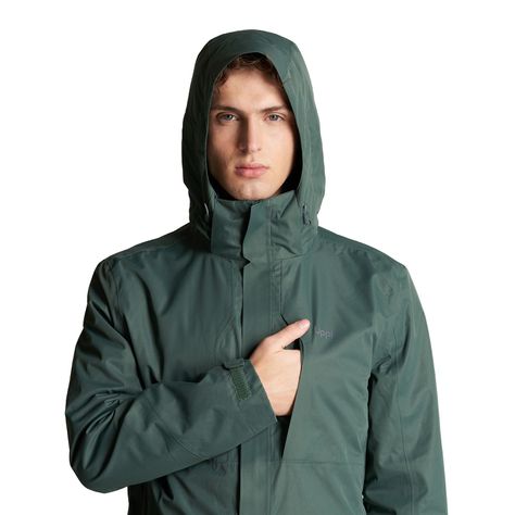 Chaqueta Hombre Tres Cruces Fusion-3 Hoody Jacket Verde Botella Taupe Lippi-4