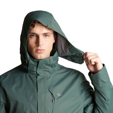 Chaqueta Hombre Tres Cruces Fusion-3 Hoody Jacket Verde Botella Taupe Lippi-5