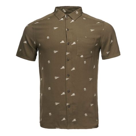 Camisa Hombre Camp Short Sleeve Shirt Print Verde Militar Lippi V22-0