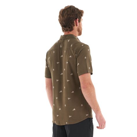 Camisa Hombre Camp Short Sleeve Shirt Print Verde Militar Lippi V22-4