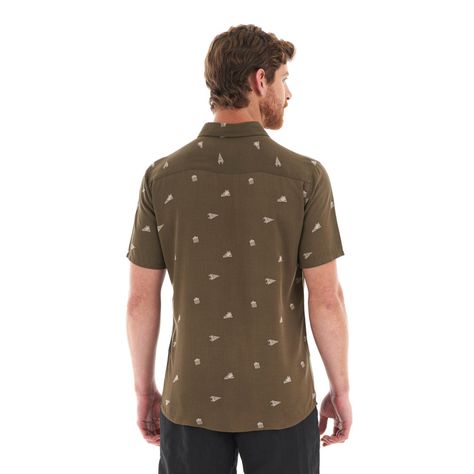 Camisa Hombre Camp Short Sleeve Shirt Print Verde Militar Lippi V22-5