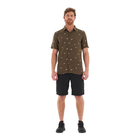 Camisa Hombre Camp Short Sleeve Shirt Print Verde Militar Lippi V22-7