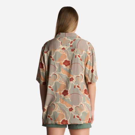 Camisa Mujer Hibiscus Print Crema Haka Honu-2