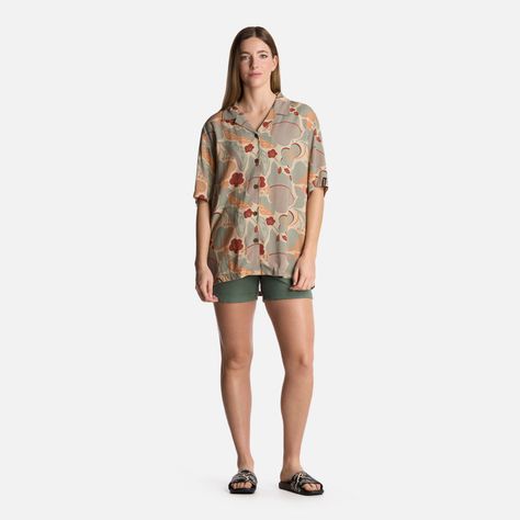 Camisa Mujer Hibiscus Print Crema Haka Honu-4