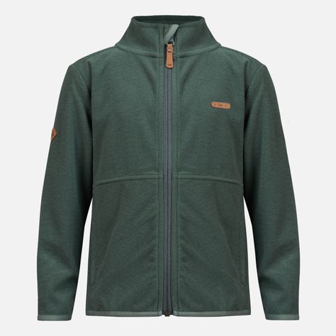 Poleron Niña Stripes Nano-F Full Zip Verde Grisaceo Lippi-0