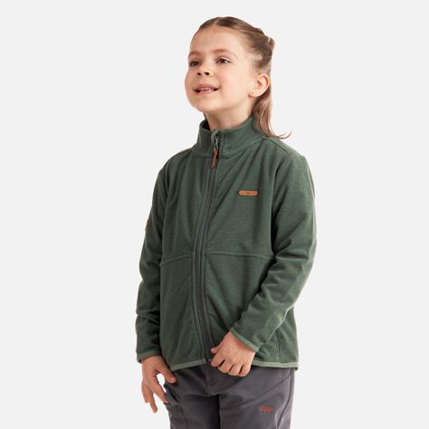 Poleron Niña Stripes Nano-F Full Zip Verde Grisaceo Lippi-2