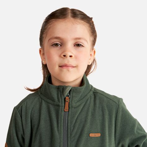 Poleron Niña Stripes Nano-F Full Zip Verde Grisaceo Lippi-4