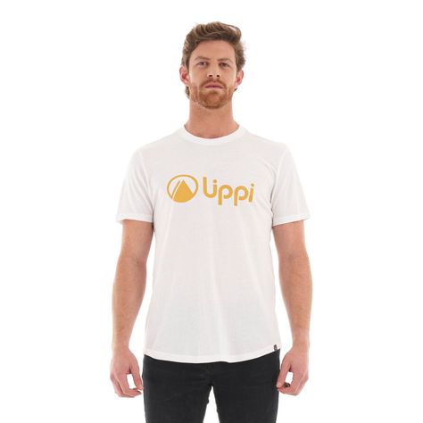 Polera Hombre Logo Lippi UV-Stop T-Shirt Blanco Mostaza Lippi-1