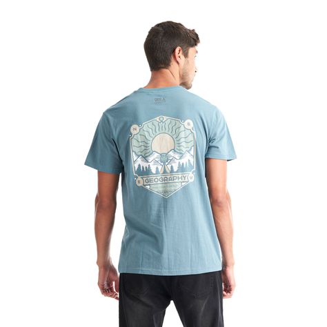 Polera Hombre Liquen Celeste Geography-3