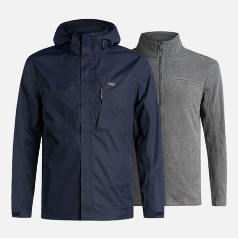 Chaqueta Hombre Tres Cruces Fusion-3 Hoody Jacket Azul Marino Lippi I22-0