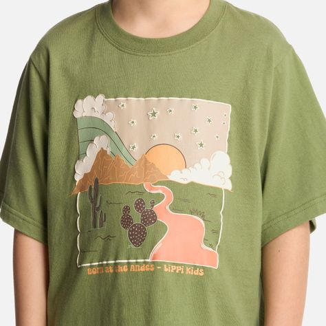 Polera Niño Desert Oversize T-Shirt Verde Lippi-3