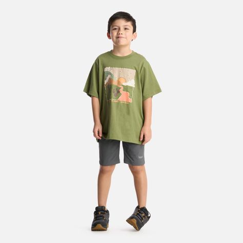 Polera Niño Desert Oversize T-Shirt Verde Lippi-4