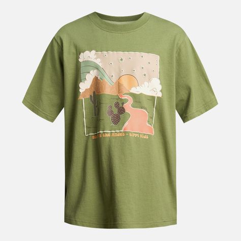 Polera Niño Desert Oversize T-Shirt Verde Lippi-5