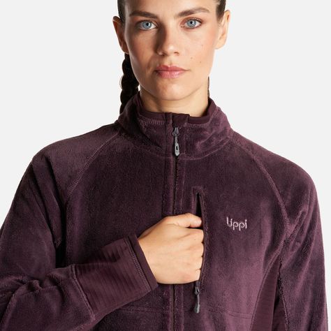 Chaqueta Mujer Numan Shaggy-Pro Jacket Burdeo Lippi-4
