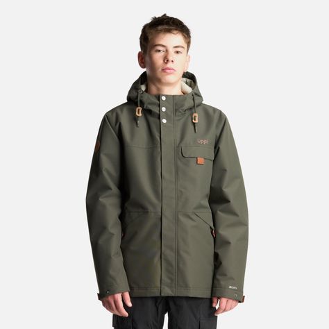 Chaqueta Teen Boy Rainy B-Dry Hoody Jacket Verde Militar Lippi-1