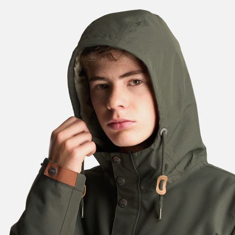 Chaqueta Teen Boy Rainy B-Dry Hoody Jacket Verde Militar Lippi-4
