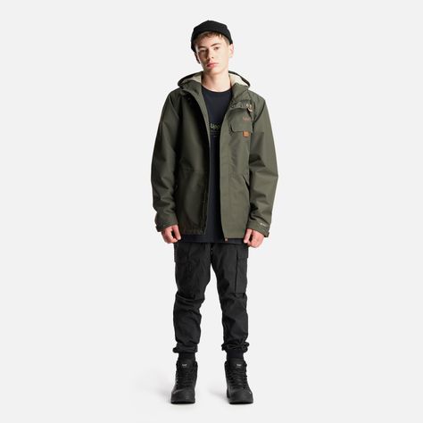 Chaqueta Teen Boy Rainy B-Dry Hoody Jacket Verde Militar Lippi-9