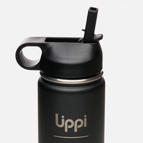 Botella Unisex Light Steel Sport Top 550ml Negro Lippi V25-2