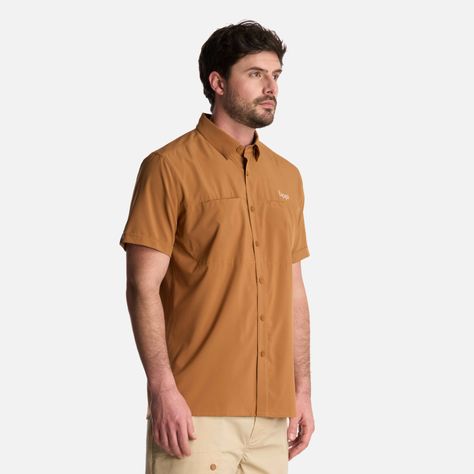 Camisa Hombre Wallace Short Sleeve Q-dry Shirt Camel Lippi-1