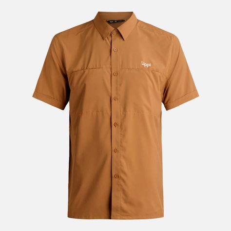 Camisa Hombre Wallace Short Sleeve Q-dry Shirt Camel Lippi-5