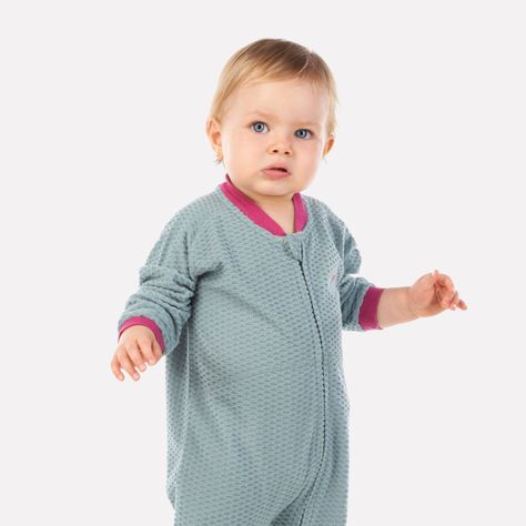 Enterito Baby Girl Saltamontes Nano-F Full Zip Onesie Jade Oscuro Lippi-1