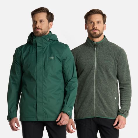 Chaqueta Hombre Tres Cruces Fusion-3 Verde Botella Lippi I25-0