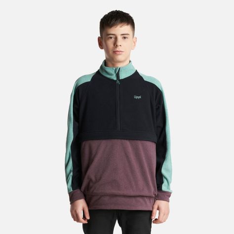 Poleron Teen Boy FirePlace 1/4 Zip Sweatshirt Grafito Lippi-1