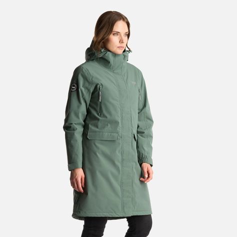 Chaqueta Mujer Mountains Live B-Dry Long Jacket Verde Musgo Lippi-2