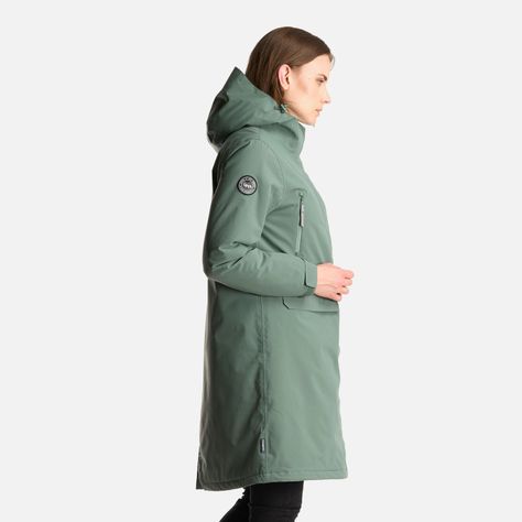 Chaqueta Mujer Mountains Live B-Dry Long Jacket Verde Musgo Lippi-3