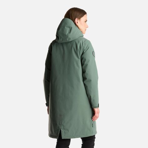 Chaqueta Mujer Mountains Live B-Dry Long Jacket Verde Musgo Lippi-4