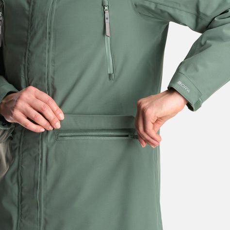 Chaqueta Mujer Mountains Live B-Dry Long Jacket Verde Musgo Lippi-7