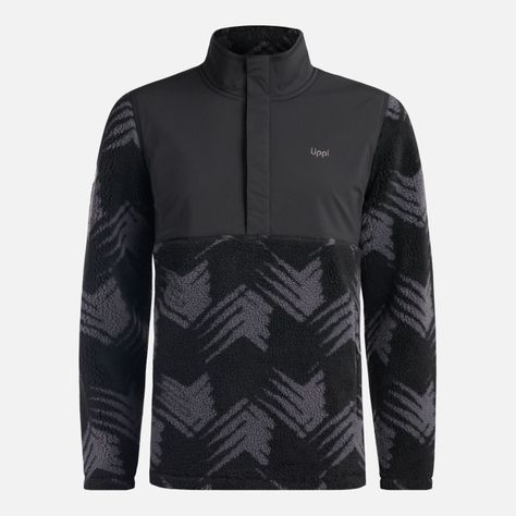 Chaqueta Hombre Glaciar Sherpa-Pro 1/4 Zip Jacket Print Negro Lippi-0