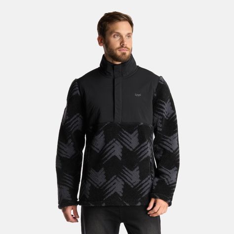 Chaqueta Hombre Glaciar Sherpa-Pro 1/4 Zip Jacket Print Negro Lippi-1
