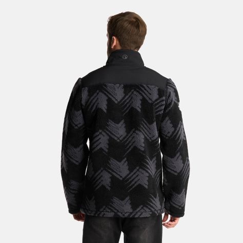 Chaqueta Hombre Glaciar Sherpa-Pro 1/4 Zip Jacket Print Negro Lippi-4