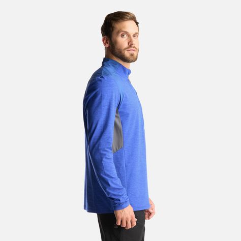 Poleron Hombre Egger 1/4 Zip Melange Azul Lippi I24-3