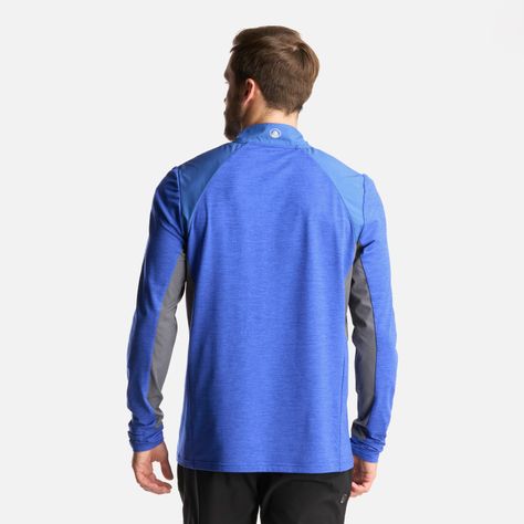 Poleron Hombre Egger 1/4 Zip Melange Azul Lippi I24-4