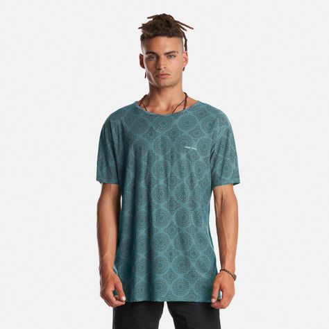Polera Hombre Bi-Curioso Print Jade Haka Honu-5