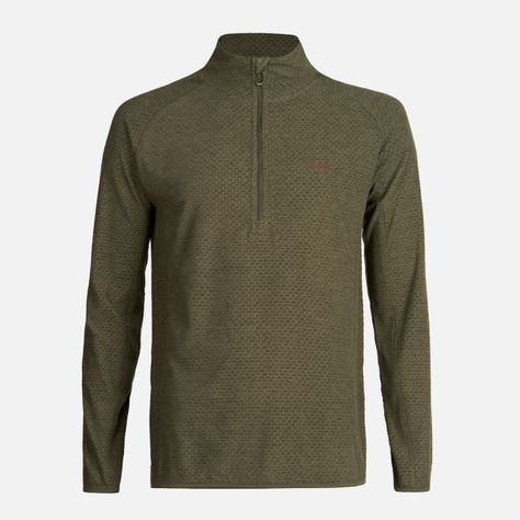 Poleron Hombre Jacaranda Nano-F 1/4 Zip Melange Oliva Oscuro Lippi-0