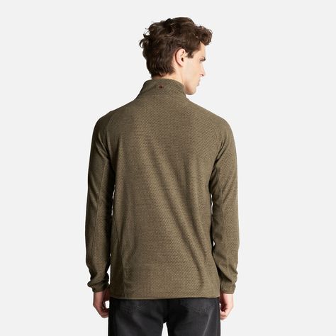 Poleron Hombre Jacaranda Nano-F 1/4 Zip Melange Oliva Oscuro Lippi-3