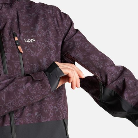 Chaqueta Mujer Sierra Nevada Light B-Dry Hoody Jacket Print Burdeo Lippi-8