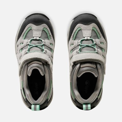 Zapato Niña  Puelo CS Low Velcro Gris Claro Verde Agua Lippi-4