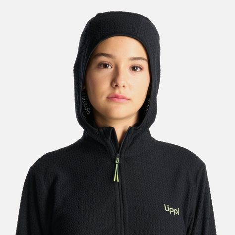 Poleron Teen Girl Mild Nano-F 14 Zip Hoody Negro Lippi I24-4