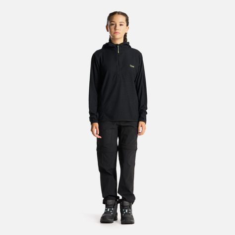 Poleron Teen Girl Mild Nano-F 14 Zip Hoody Negro Lippi I24-5