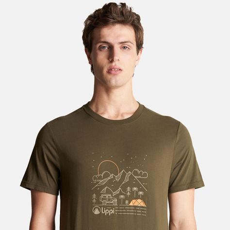 Polera Hombre Night Camp T-Shirt Oliva Oscuro Lippi-3