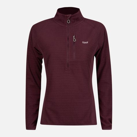 Poleron Mujer Jacaranda Mountain Nano-F 1/4 Zip Burdeo Lippi-0