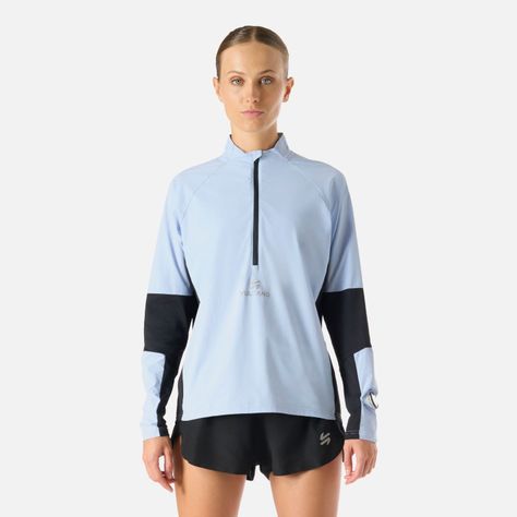 Polerón Mujer Built To Move Pro 1/4 Zip Celeste Vulcano-0