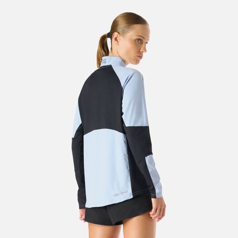 Polerón Mujer Built To Move Pro 1/4 Zip Celeste Vulcano-3