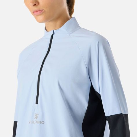 Polerón Mujer Built To Move Pro 1/4 Zip Celeste Vulcano-4